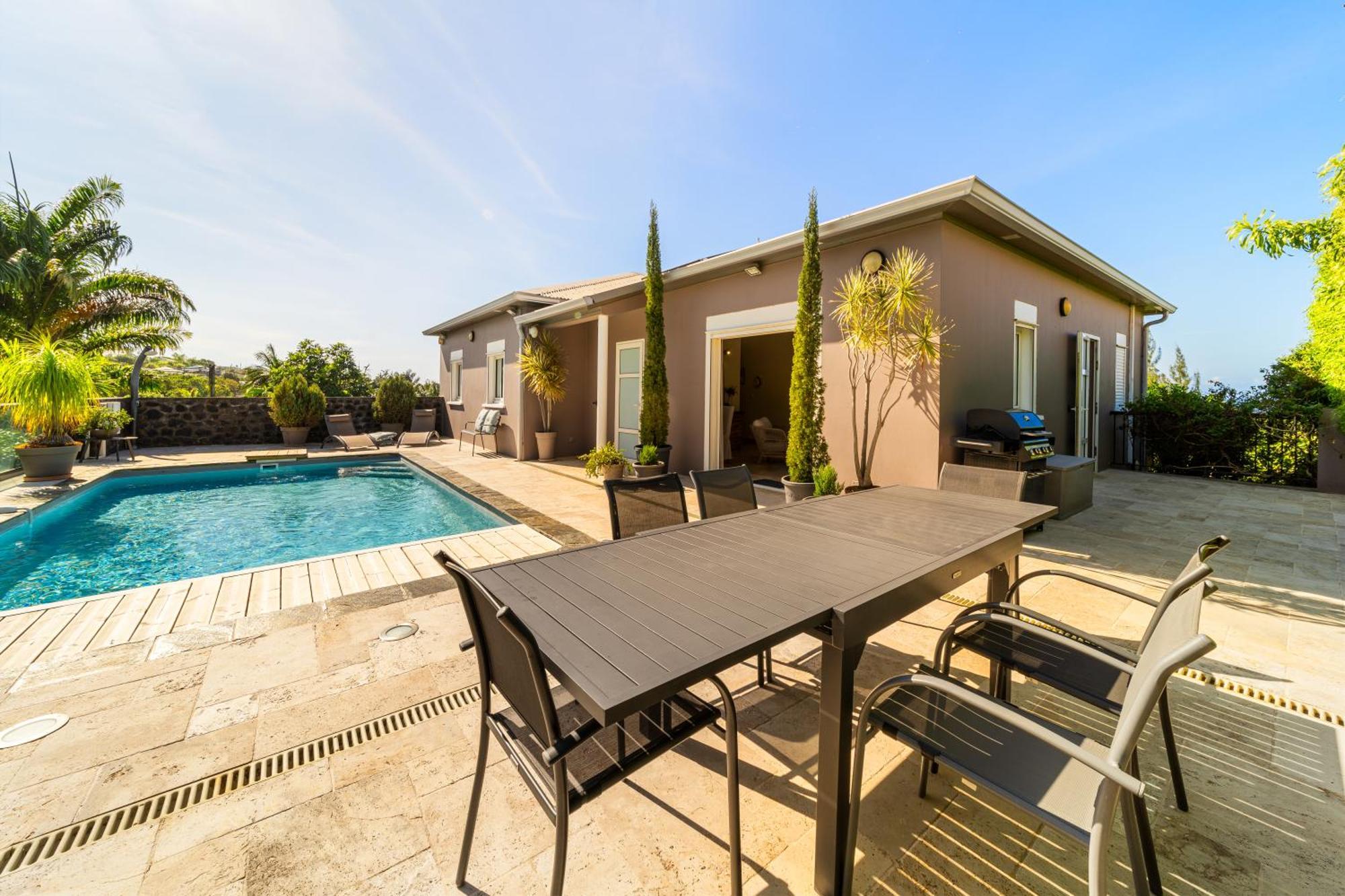 Villa Avec Piscine Vue Mer Et Montagne, En Pleine Nature سانت-جوزيف المظهر الخارجي الصورة